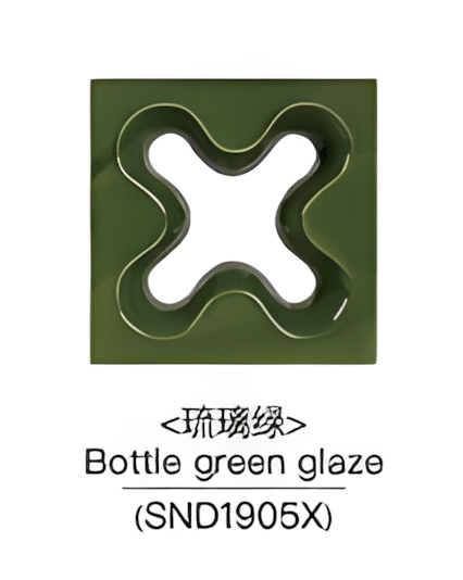 景德镇特色高温釉面陶瓷镂空砖(琉璃l绿) 195MM*195MM*80MM