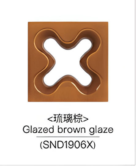 景德镇特色高温釉面陶瓷镂空砖(琉璃棕) 195MM*195MM*80MM